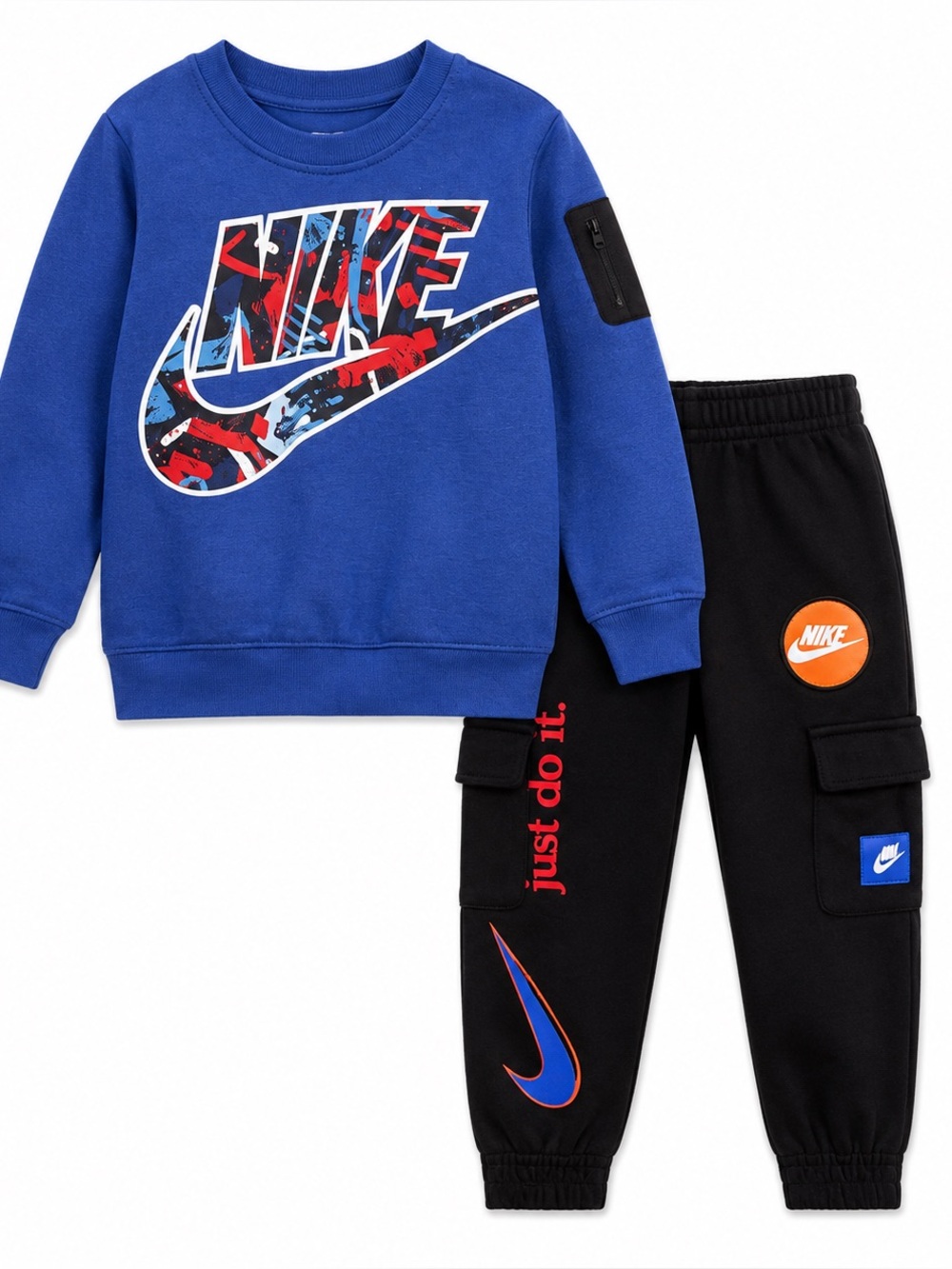 Nike Kids Blue Sweatshirt and Black Joggers